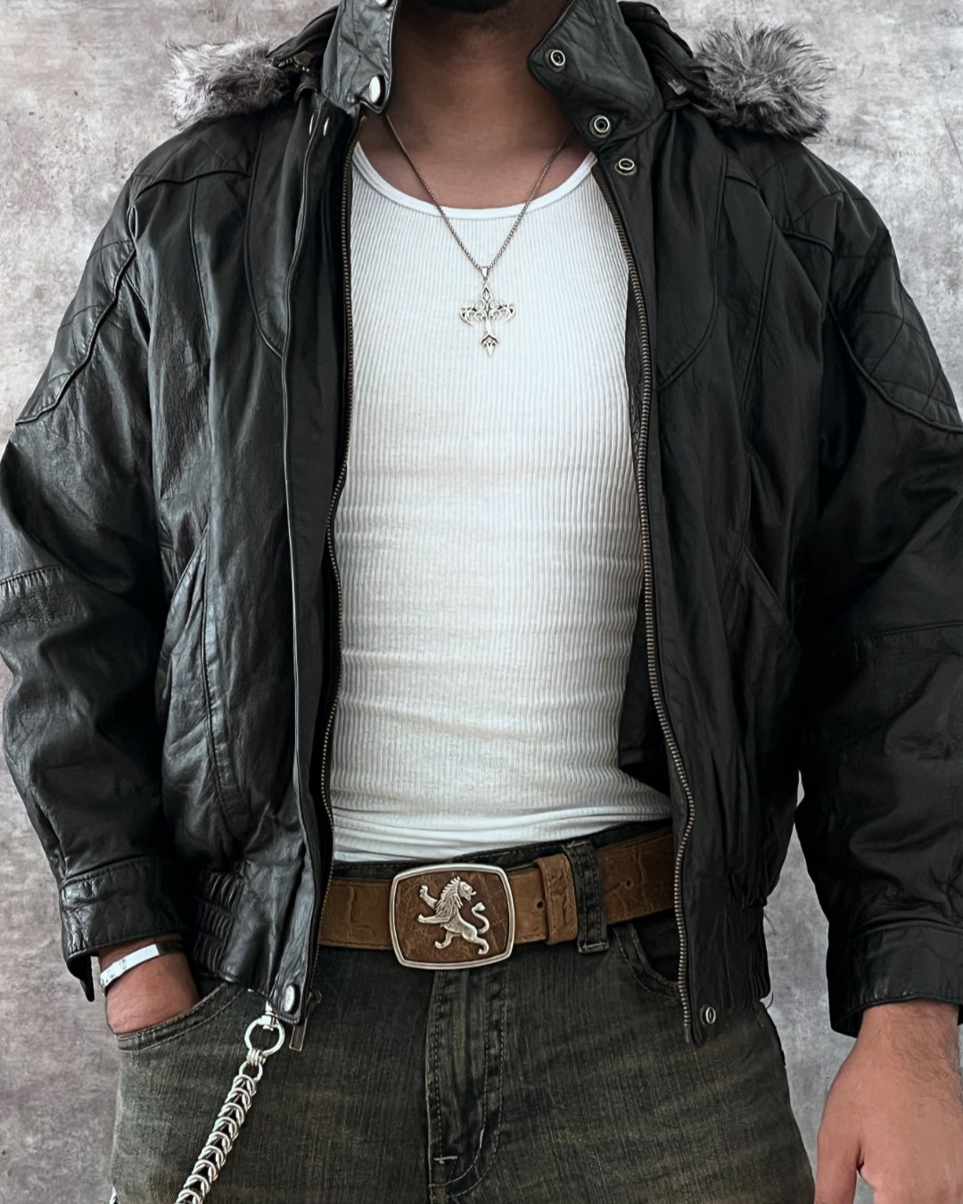 KOREAN LEATHER JACKET (S)