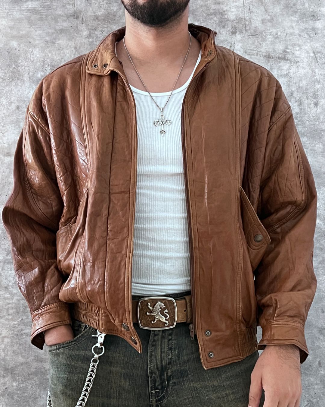 COWBOY LEATHER JACKT PREMIUM (S)