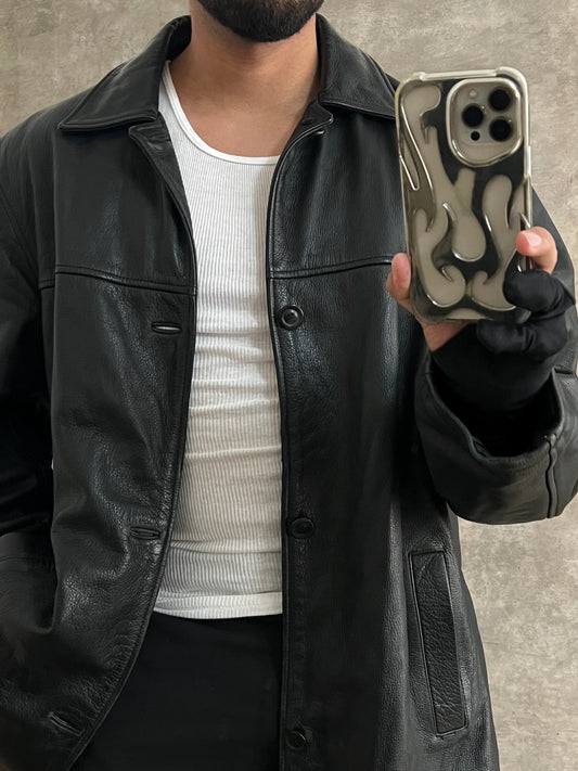 Gabardina de piel (XL)