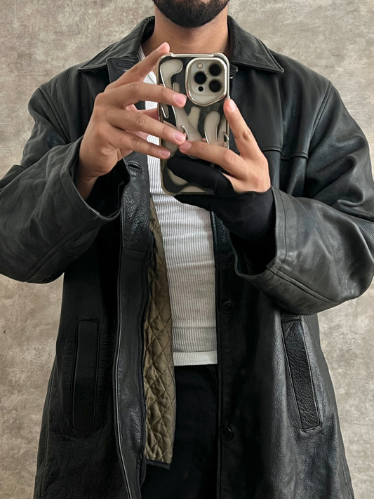 Gabardina de piel (XL)