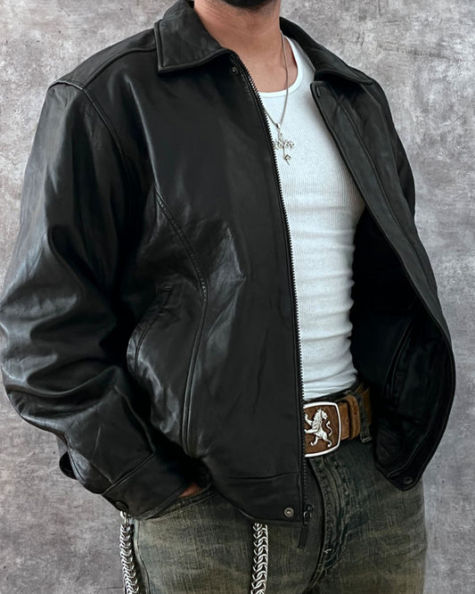 LEATHER LAMBSKIN JACKET (L)