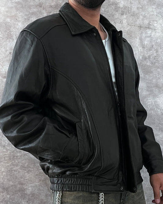 LEATHER LAMBSKIN JACKET (L)