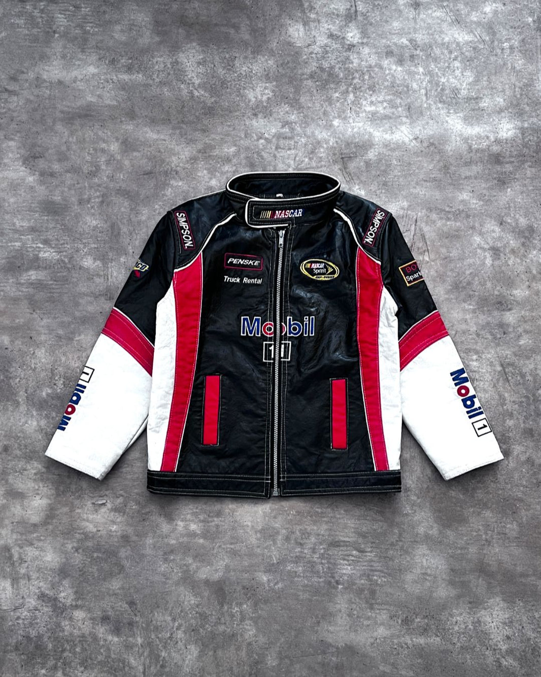 KID NASCAR LEATHER JACKET (L)