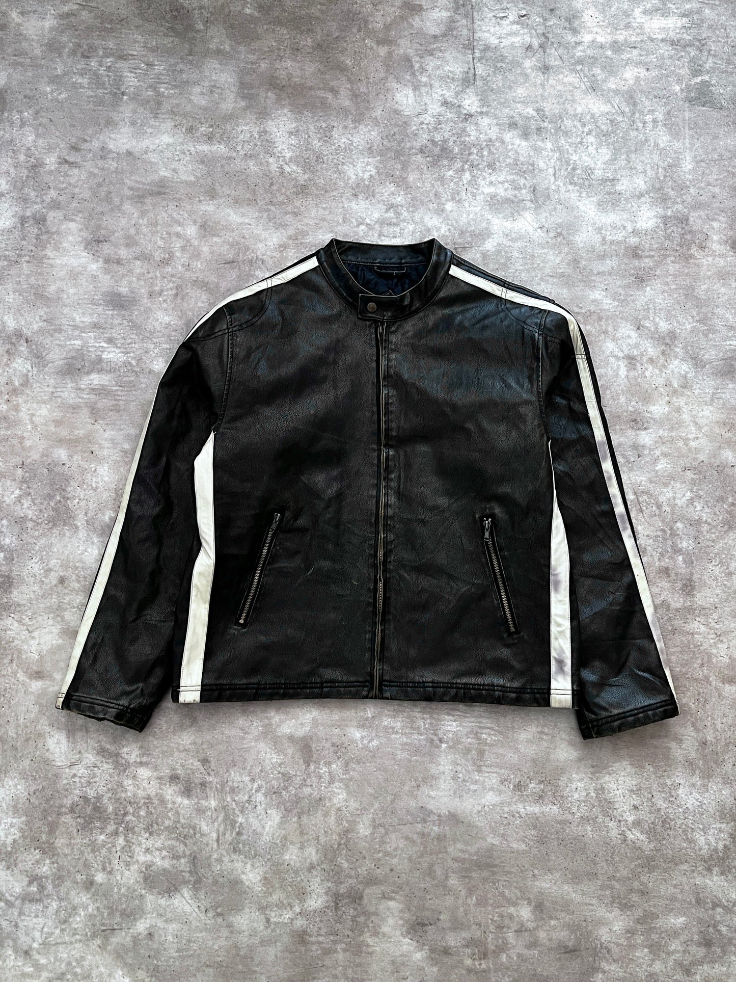 LEATHER RACER JACKET (L)