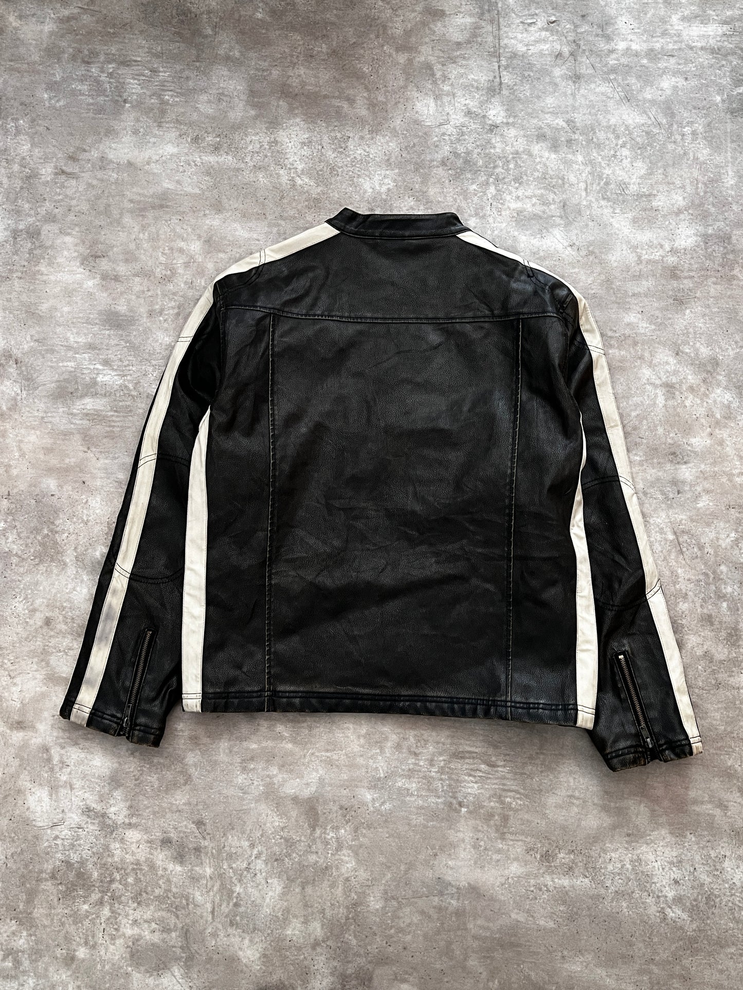 LEATHER RACER JACKET (L)