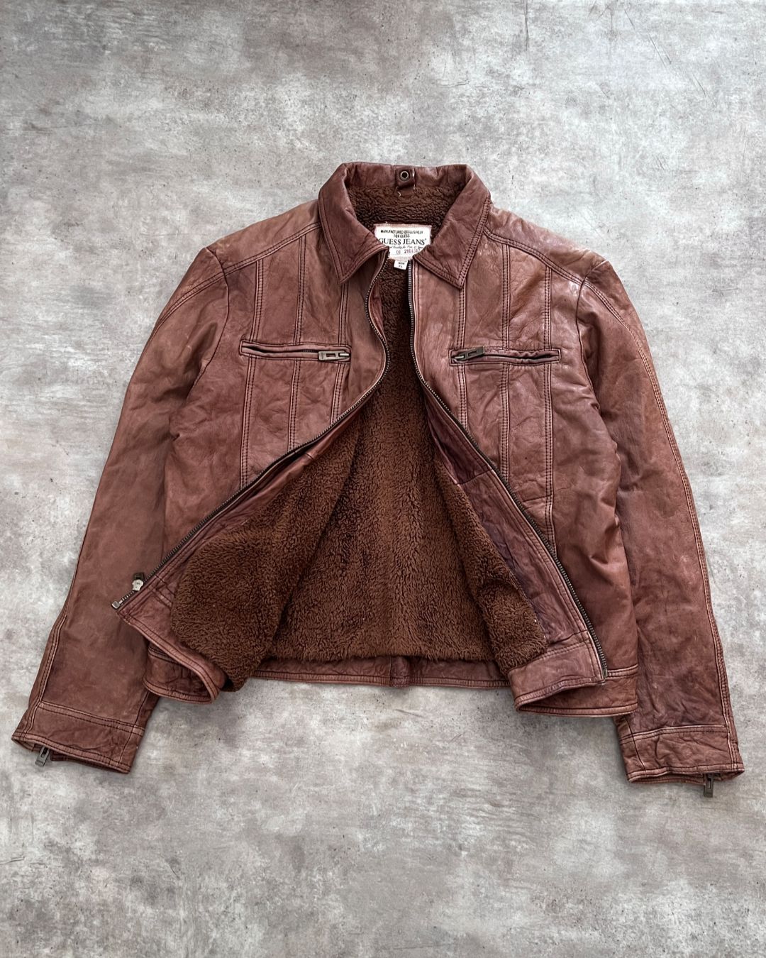 GUESS LEATHER JACKET (M)