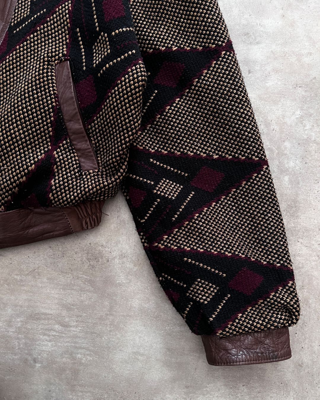 DOUBLE LEATHER JACKET CROPPED FIT (M)