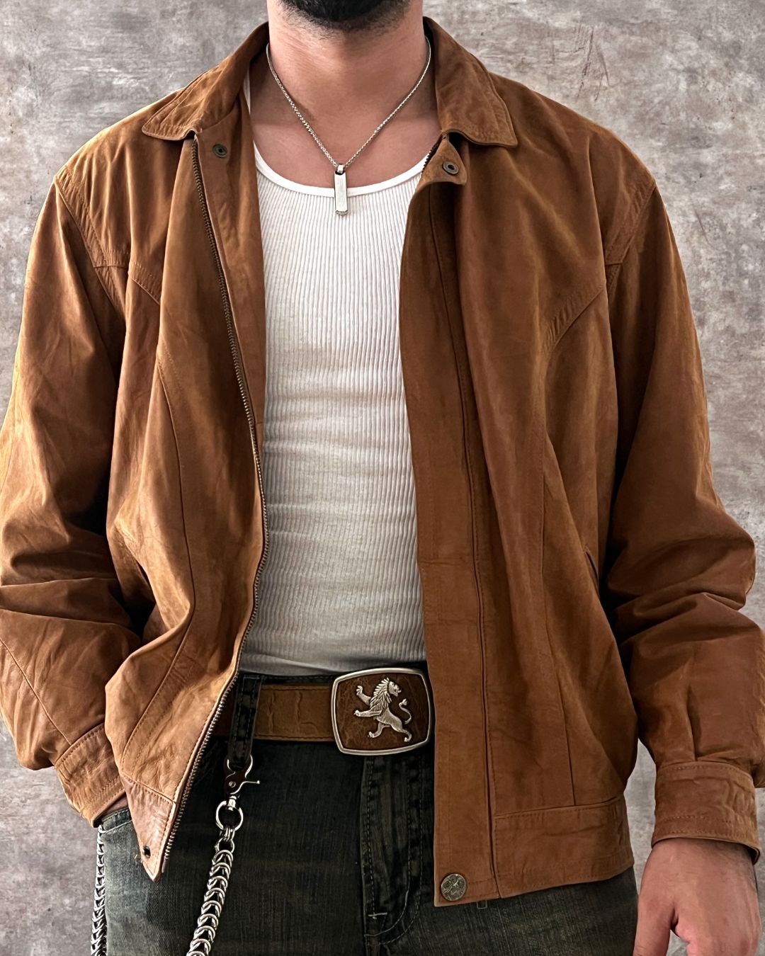 ITALIAN COWBOY LEATHER JACKET (L)