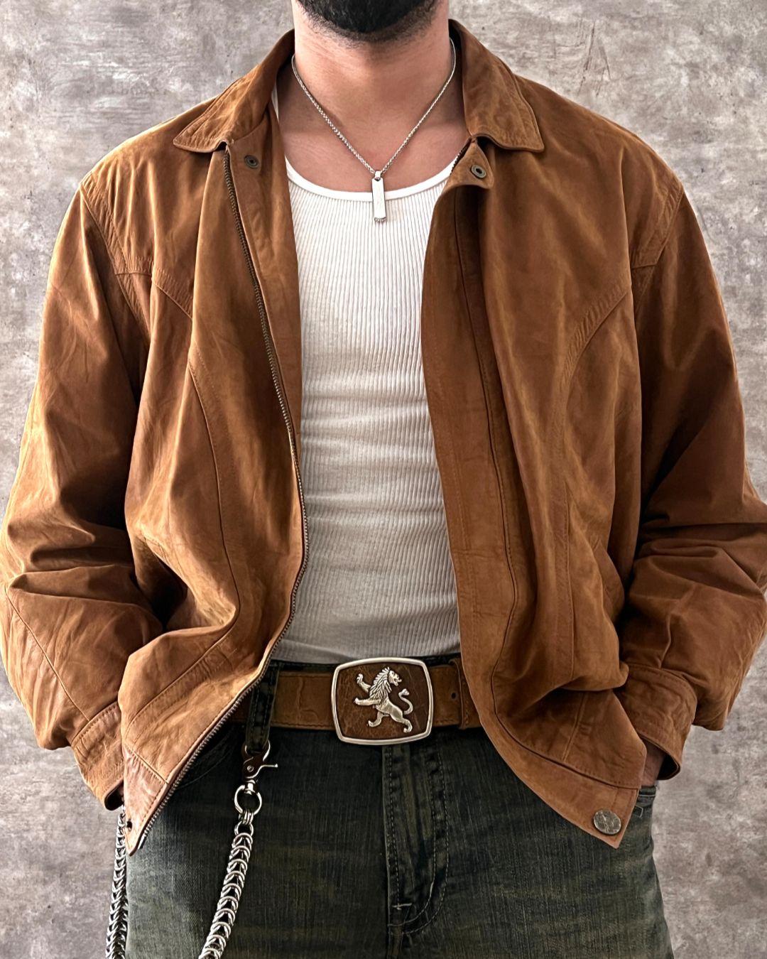 ITALIAN COWBOY LEATHER JACKET (L)