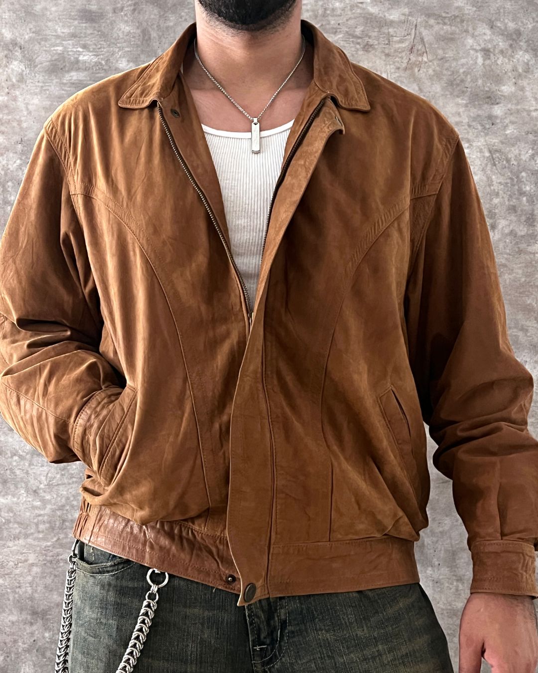 ITALIAN COWBOY LEATHER JACKET (L)