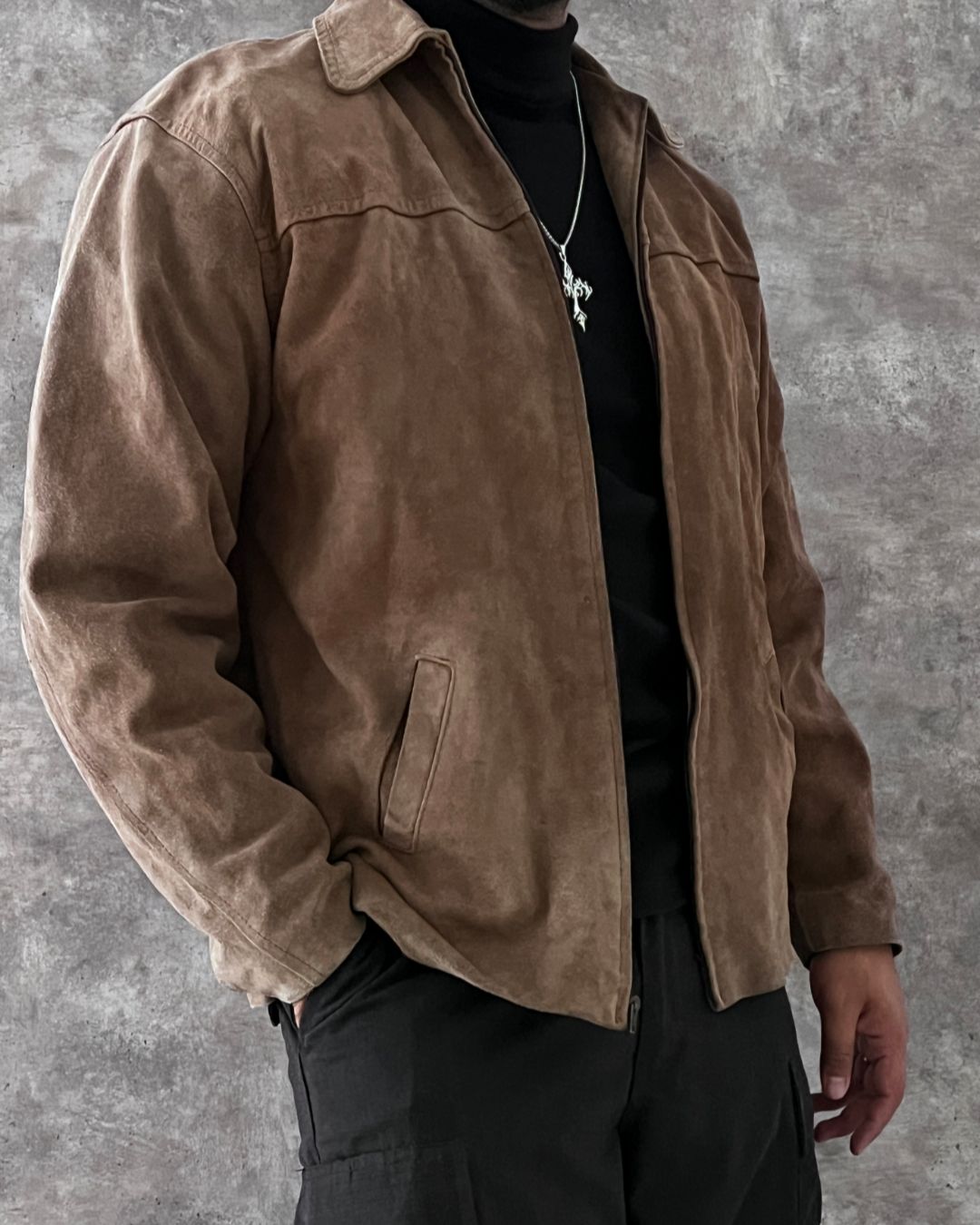 COWBOY LEATHER JACKET BOXY FIT (L)