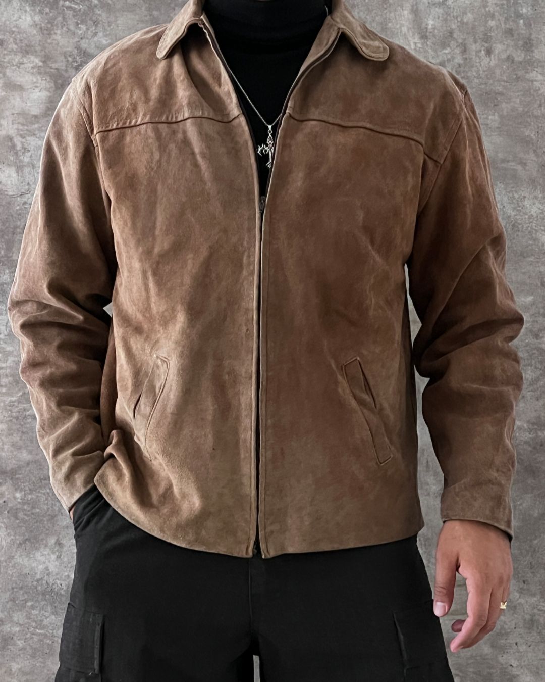 COWBOY LEATHER JACKET BOXY FIT (L)