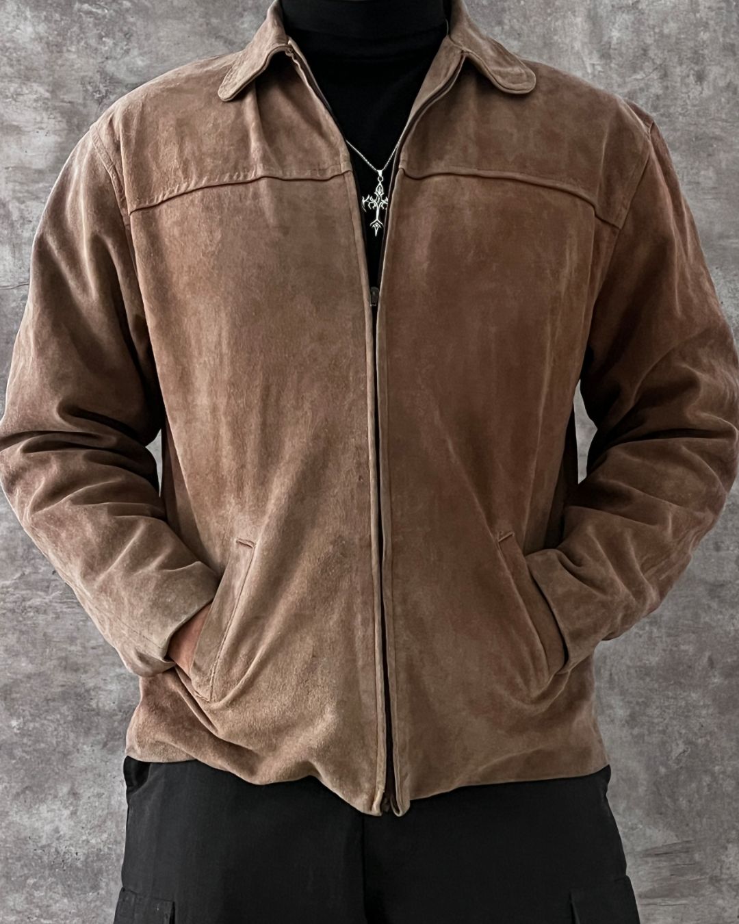 COWBOY LEATHER JACKET BOXY FIT (L)