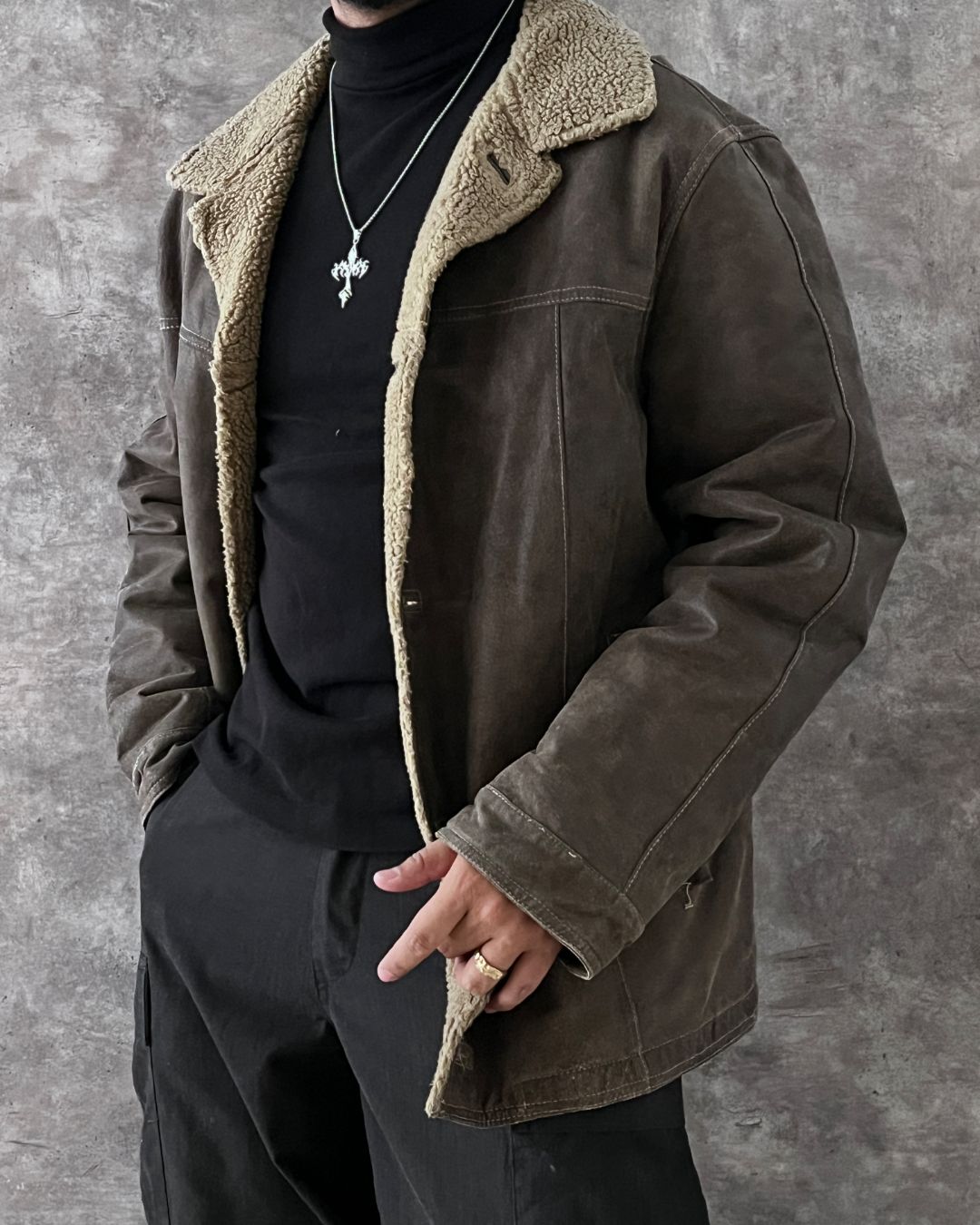 COWBOY LEATHER WESTERN JACKET (XL)