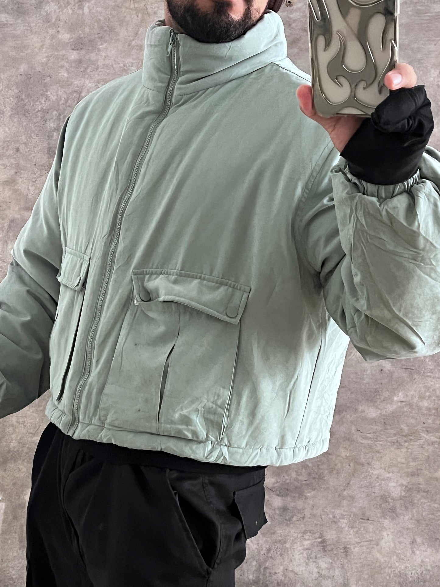 Jacket puffer cropped (M)