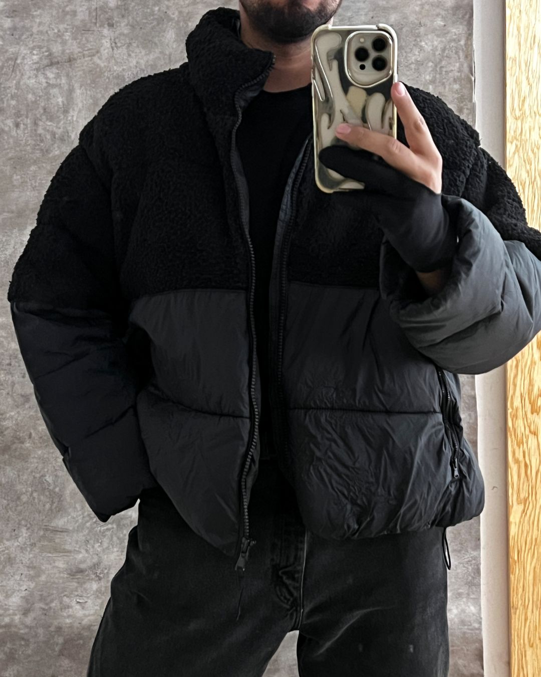 PUFFER JACKET CROPPED FIT (L)