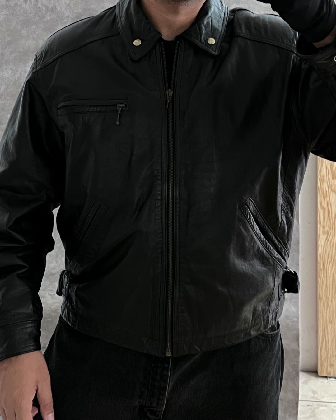 LEATHER BOMBER JACKET (M)