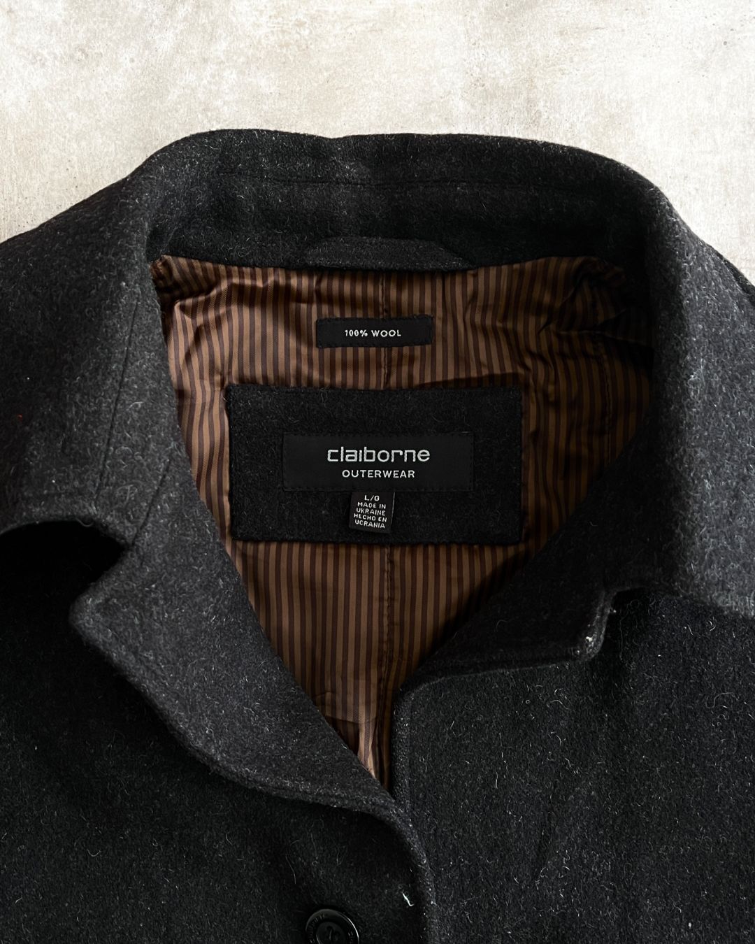 BLACK WOOL GABARDINE (L)