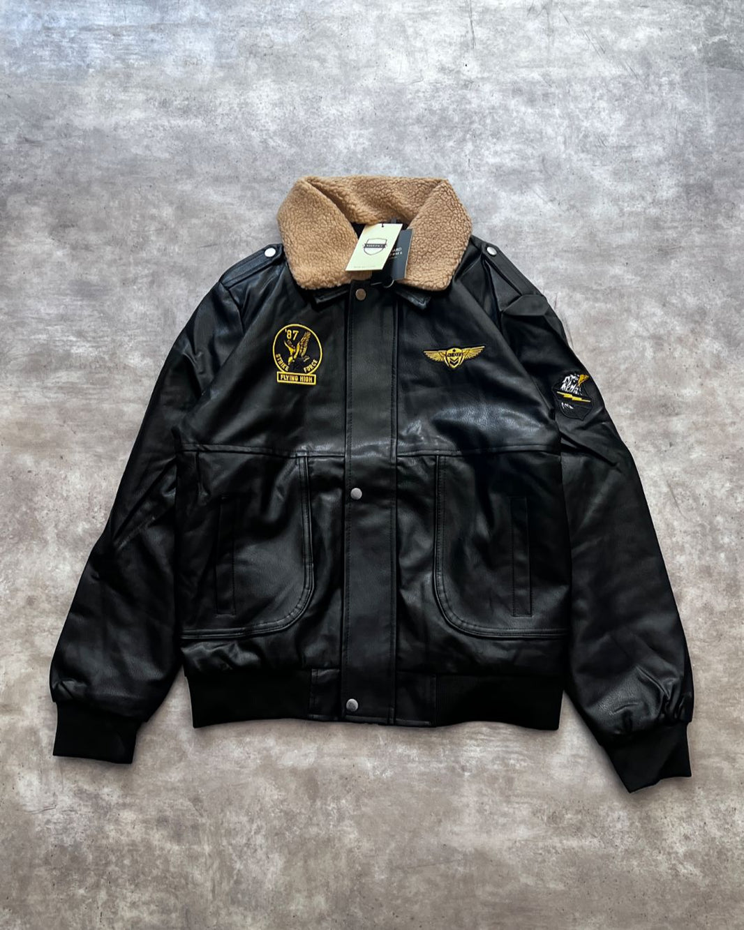 FLYING BOMBER LEATHER JACKET (L)