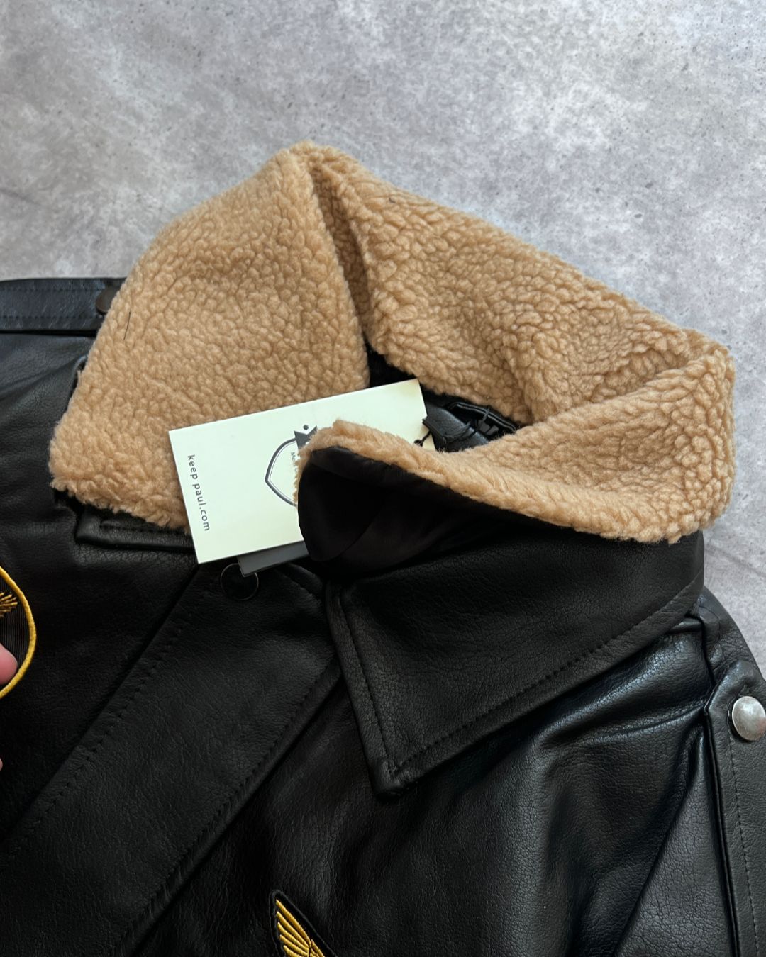 FLYING BOMBER LEATHER JACKET (M)