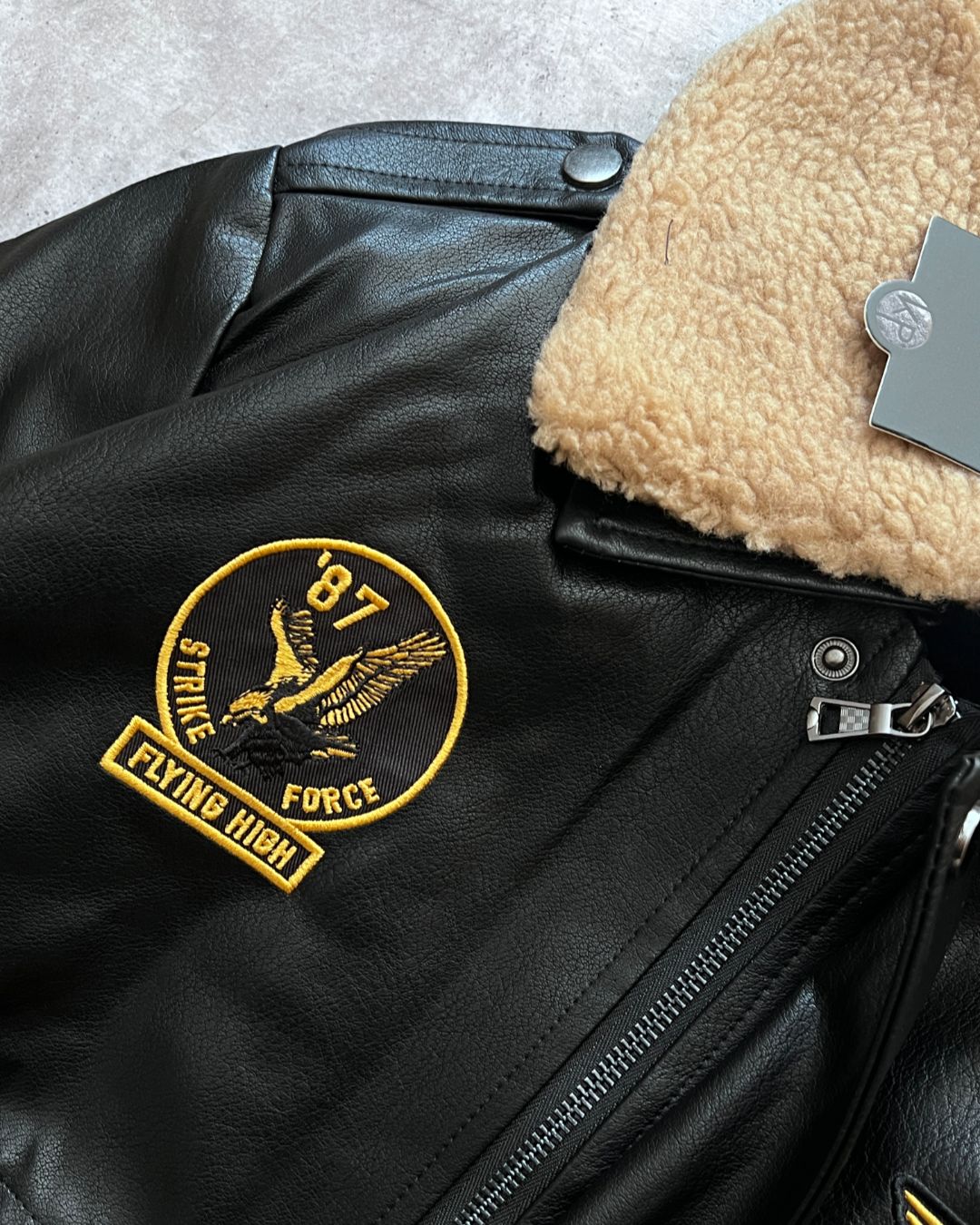 FLYING BOMBER LEATHER JACKET (M)