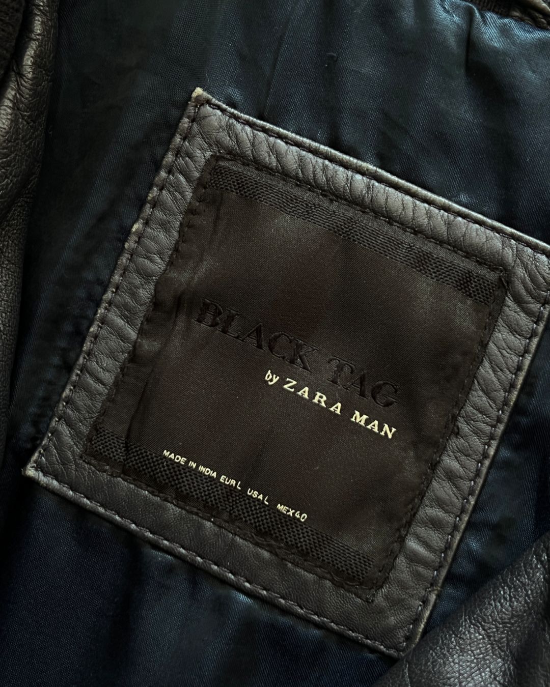 ZARA LEATHER JACKET BLACK LABEL (L)