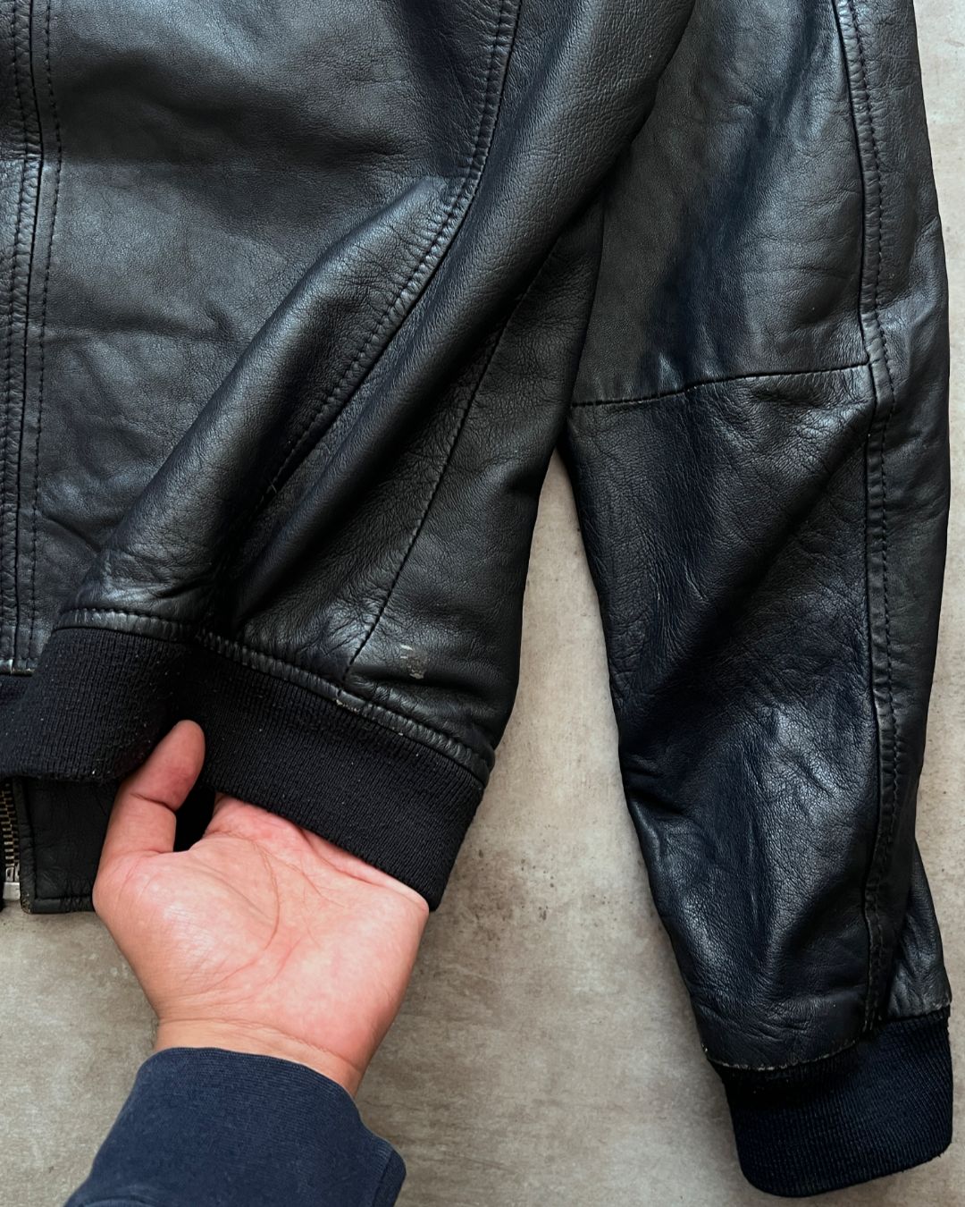 ZARA LEATHER JACKET BLACK LABEL (L)