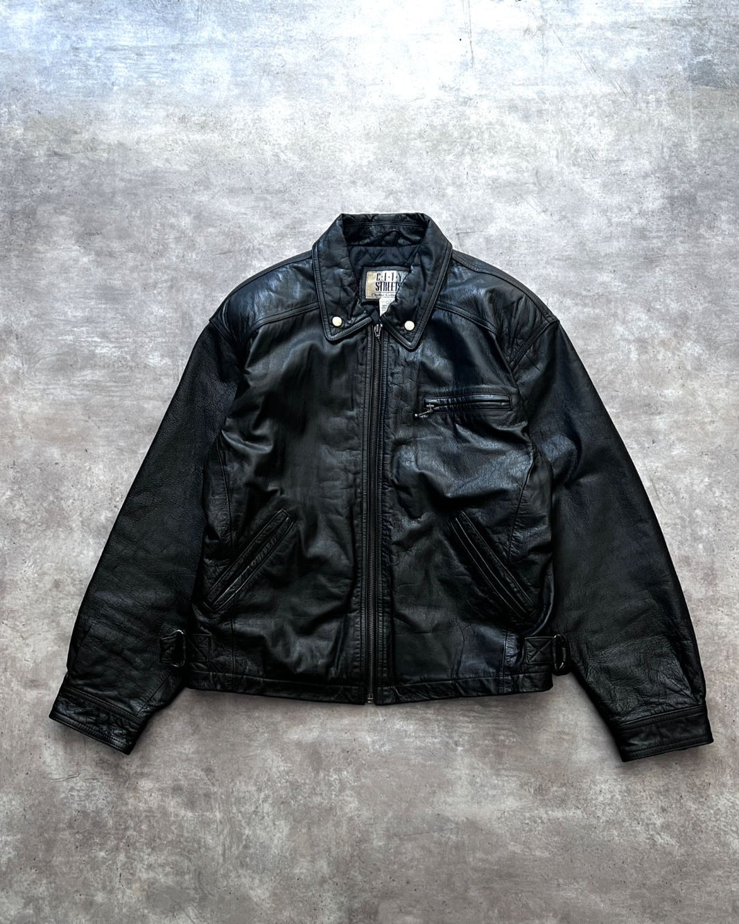 LEATHER BOMBER JACKET (M)