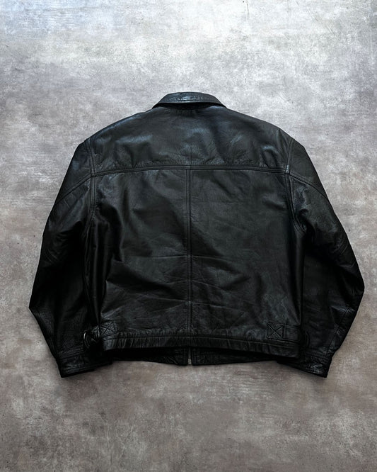 LEATHER BOMBER JACKET (M)