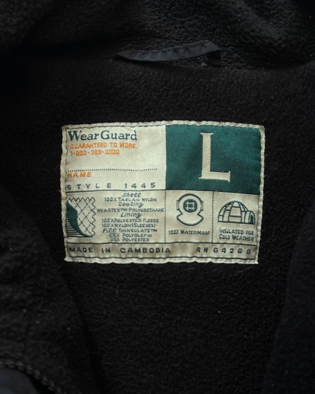 BLACK WINDBREAKER WEARGUARD (L)