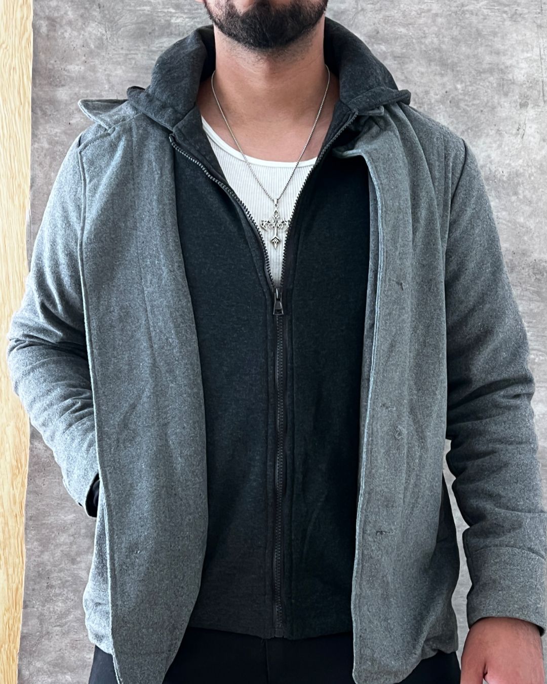 DOUBLE WOOL JACKET (S)