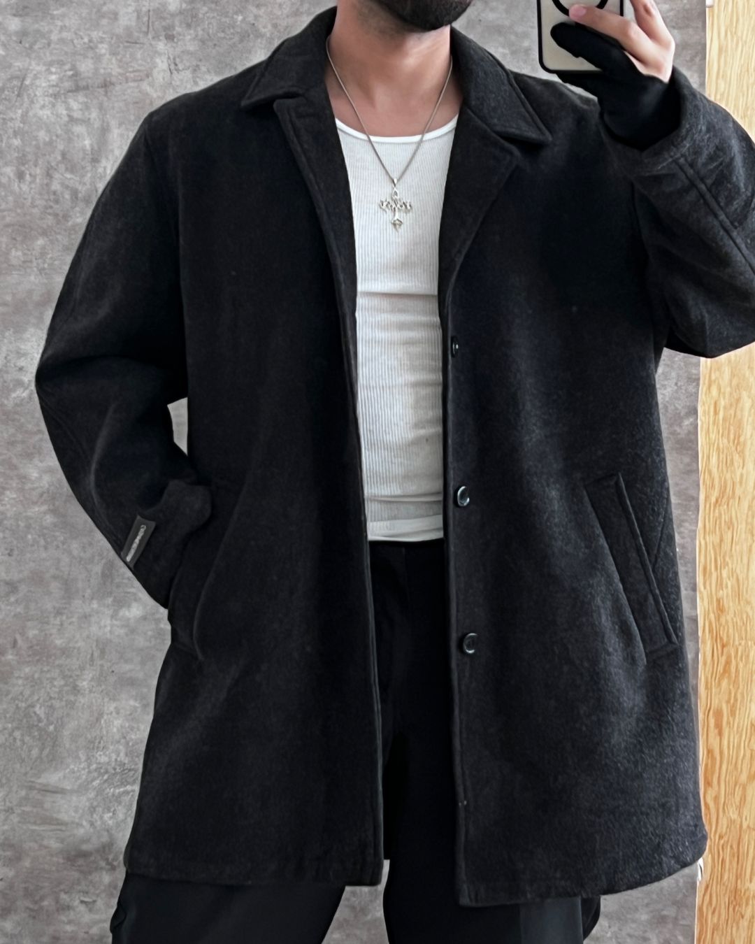 CASHMERE BLEND COAT (XL)