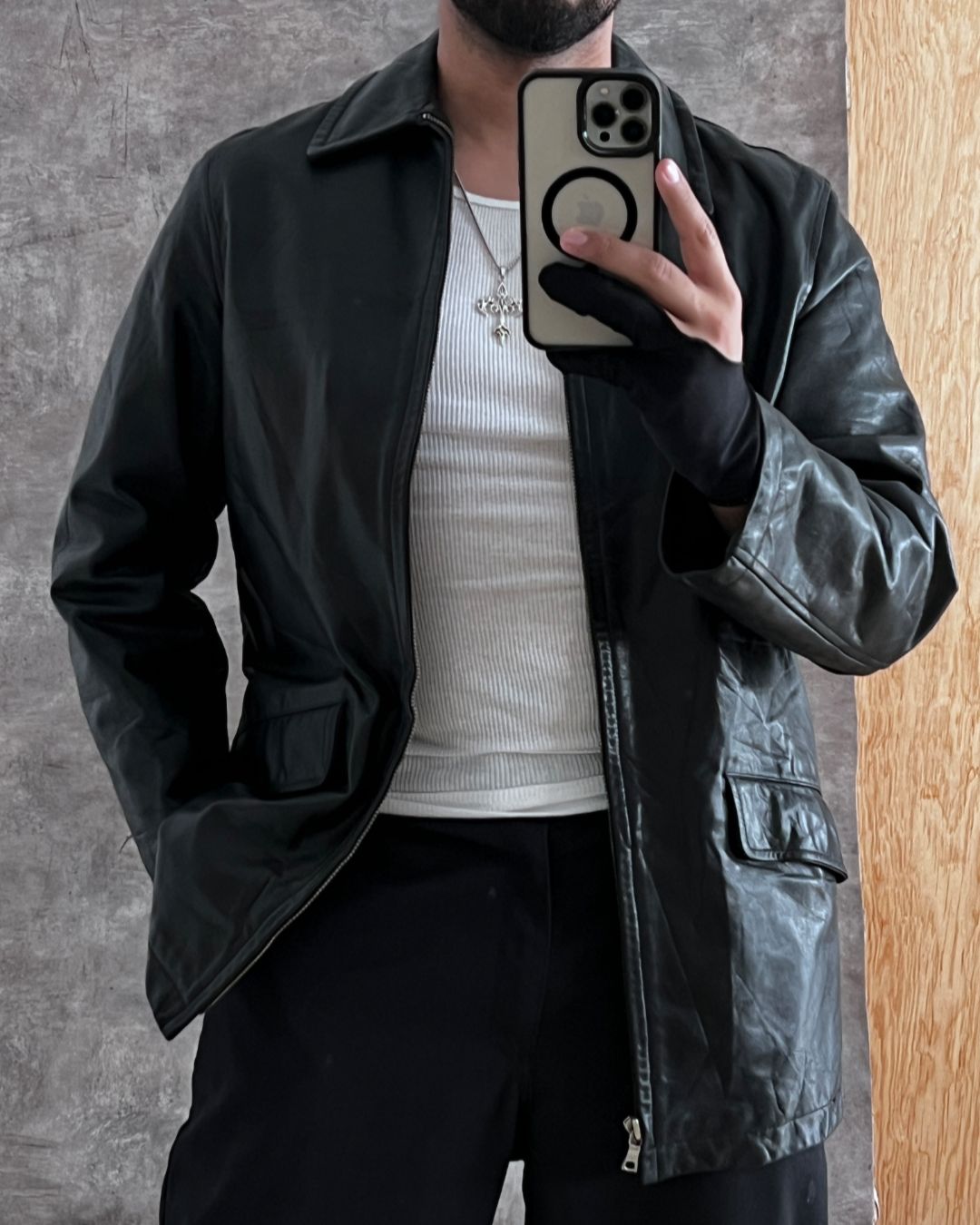 LEATHER GABARDINE BANANA REPUBLIC (S)