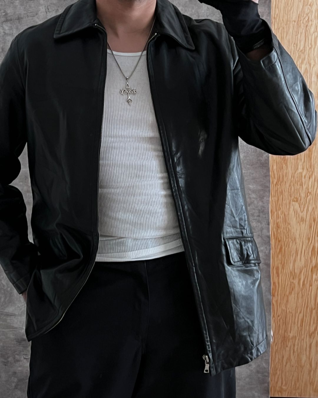 LEATHER GABARDINE BANANA REPUBLIC (S)