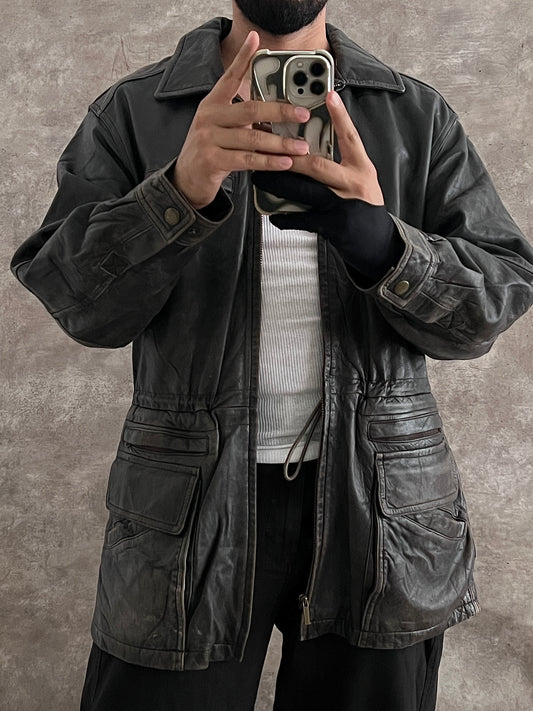 Vintage Leather Work Jacket (M)