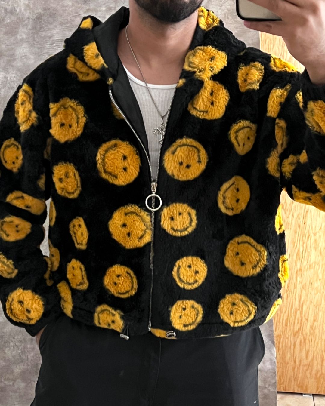 CROPPED SWEATER HAPPY FACE (S/M)