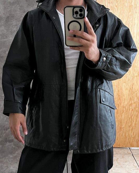 LEATHER BLACK GABARDINE (M)