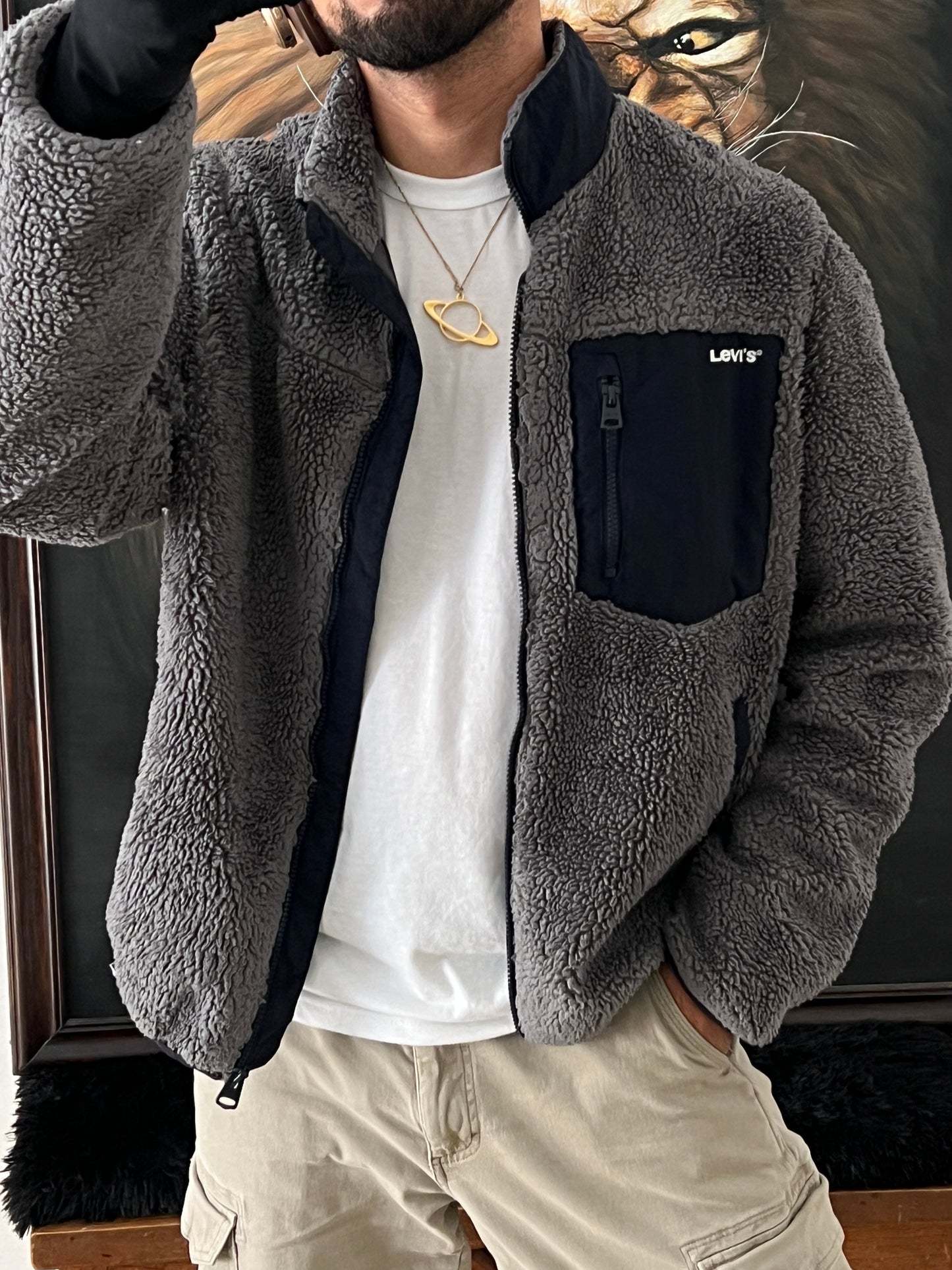 Levi's sherpa jacket (L)