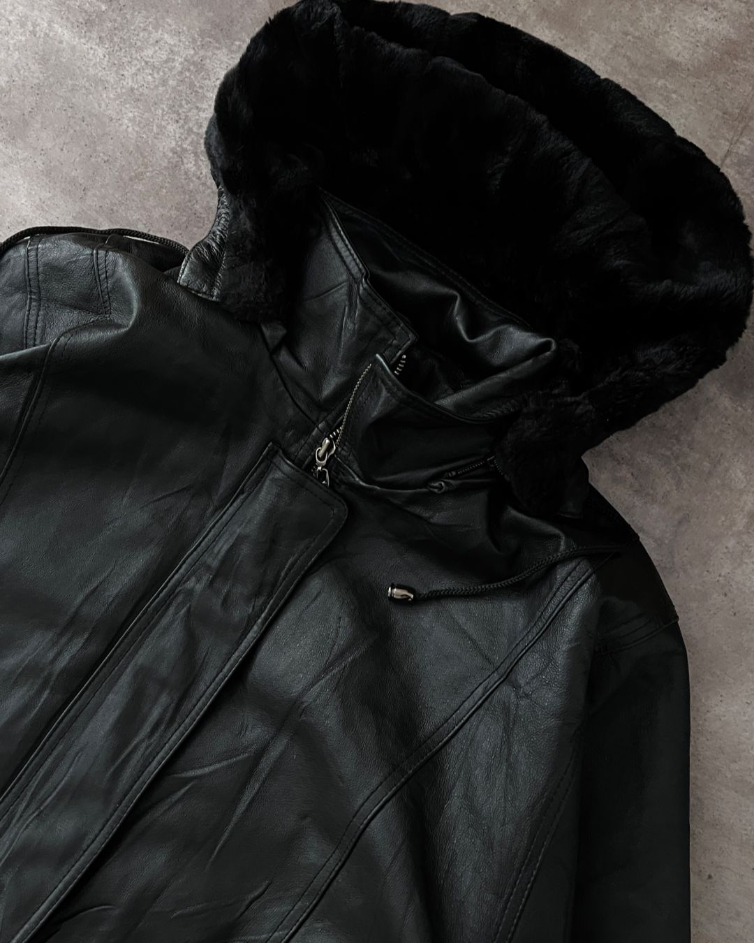 LEATHER BLACK GABARDINE (M)