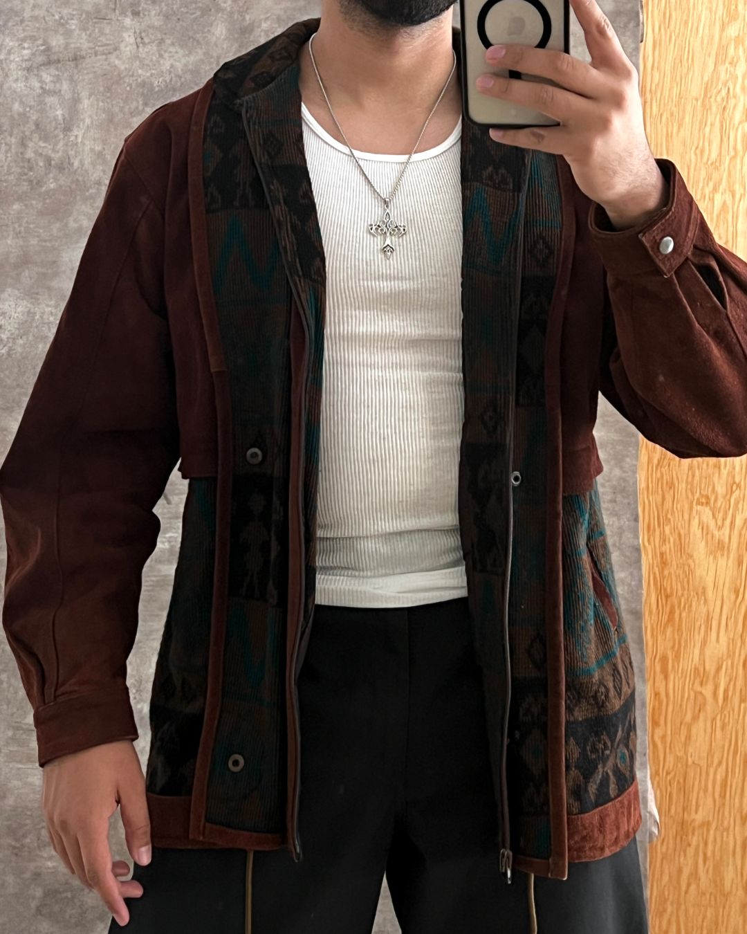 LEATHER DOUBLE JACKET (L)