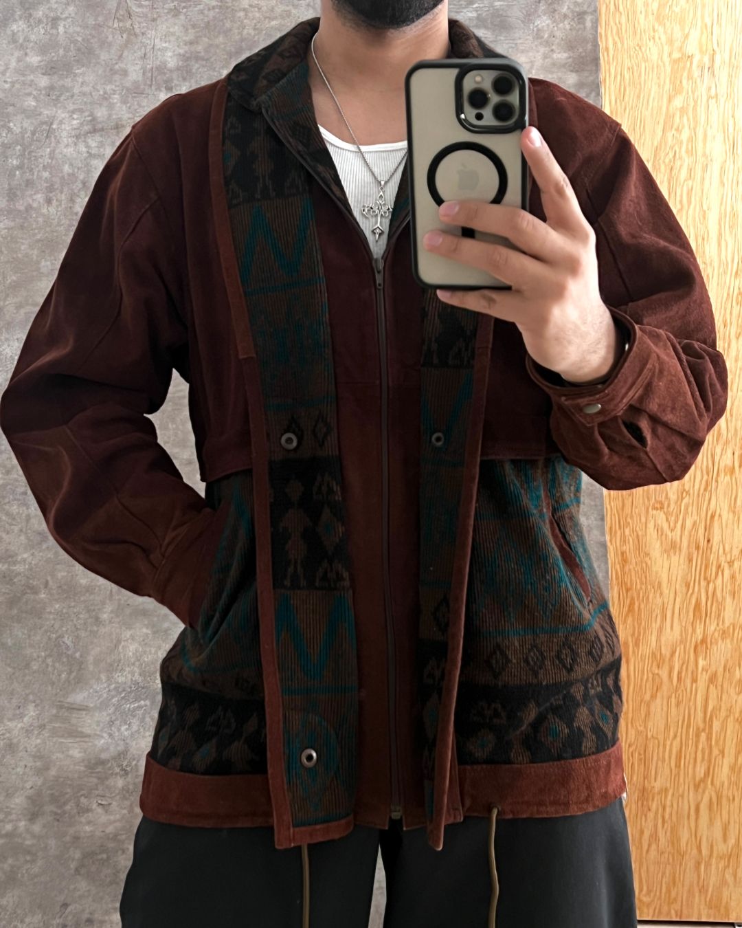 LEATHER DOUBLE JACKET (L)