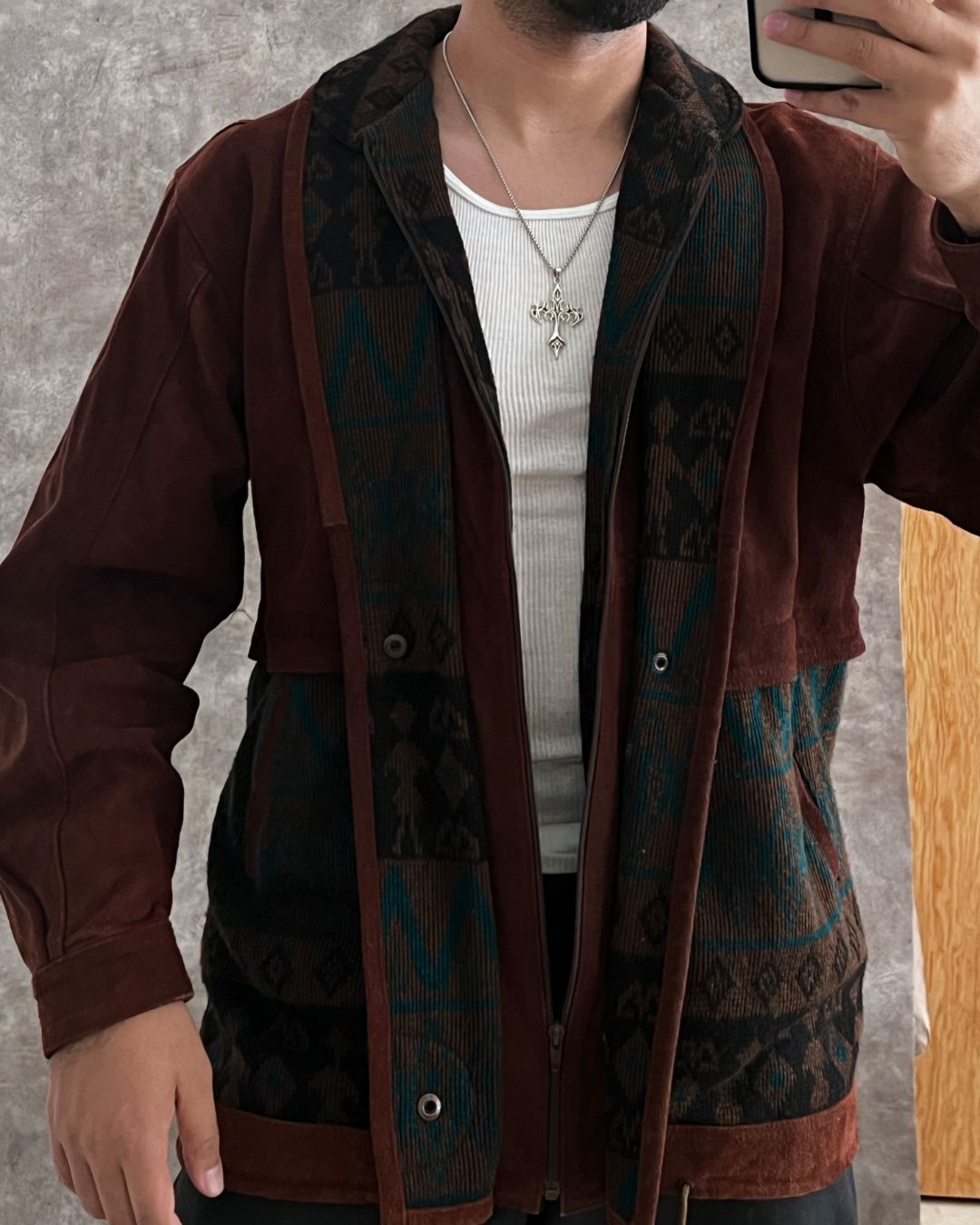 LEATHER DOUBLE JACKET (L)