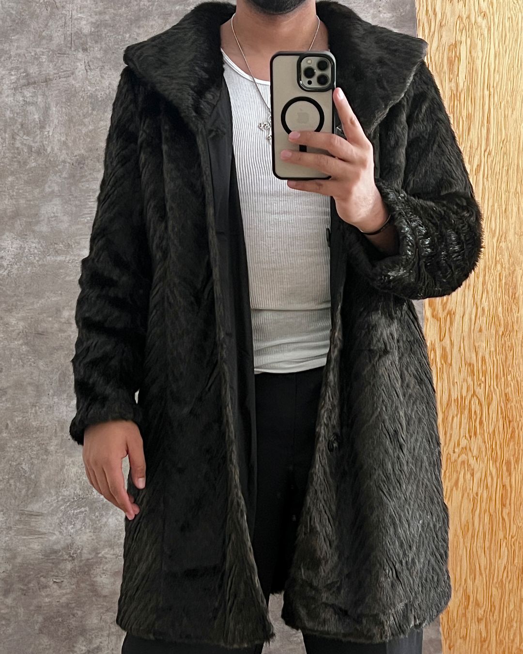 FAUX FUR DOUBLE VIEW COAT (S)