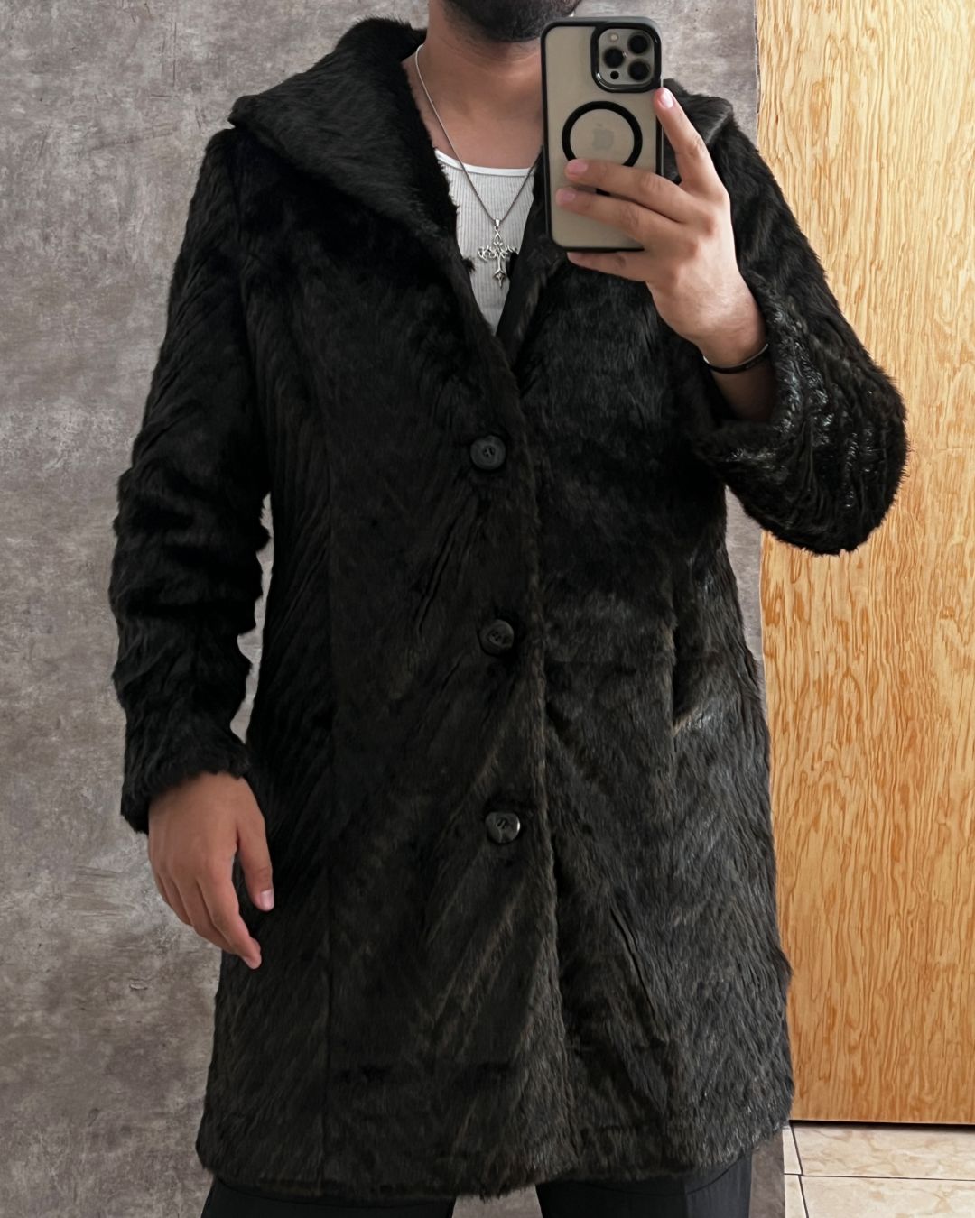 FAUX FUR DOUBLE VIEW COAT (S)
