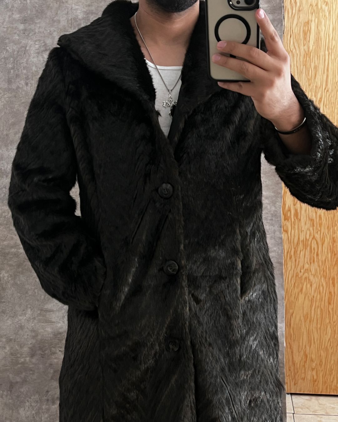 FAUX FUR DOUBLE VIEW COAT (S)