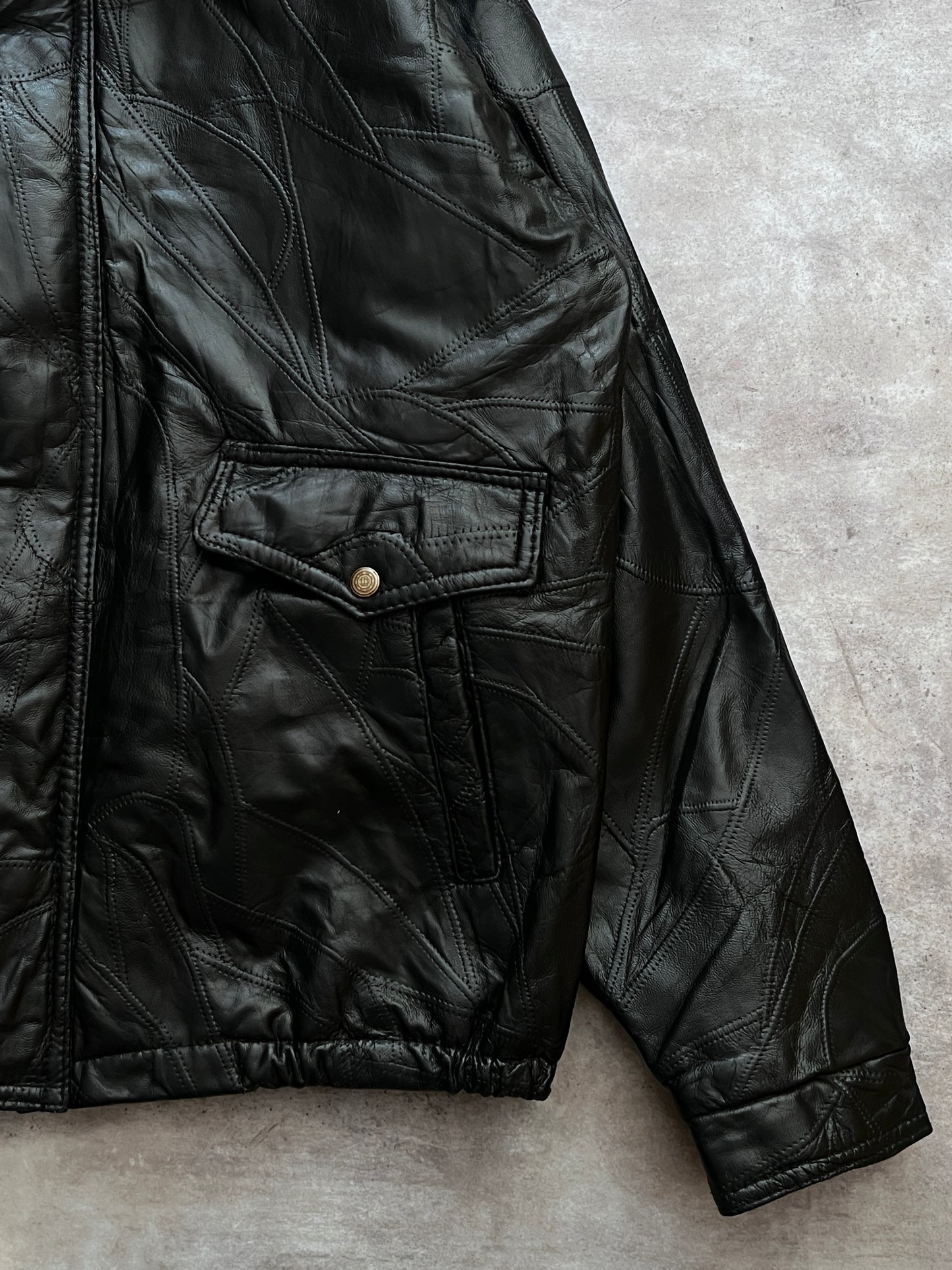 BOMBER LEATHER JACKET (XL)