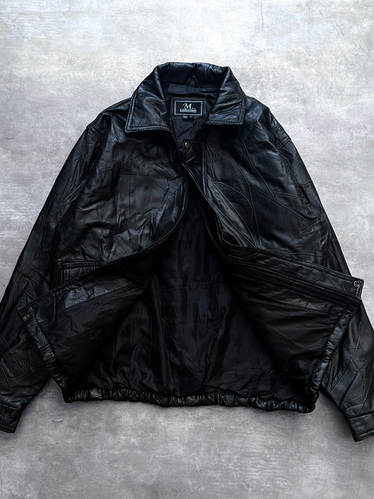 BOMBER LEATHER JACKET (XL)