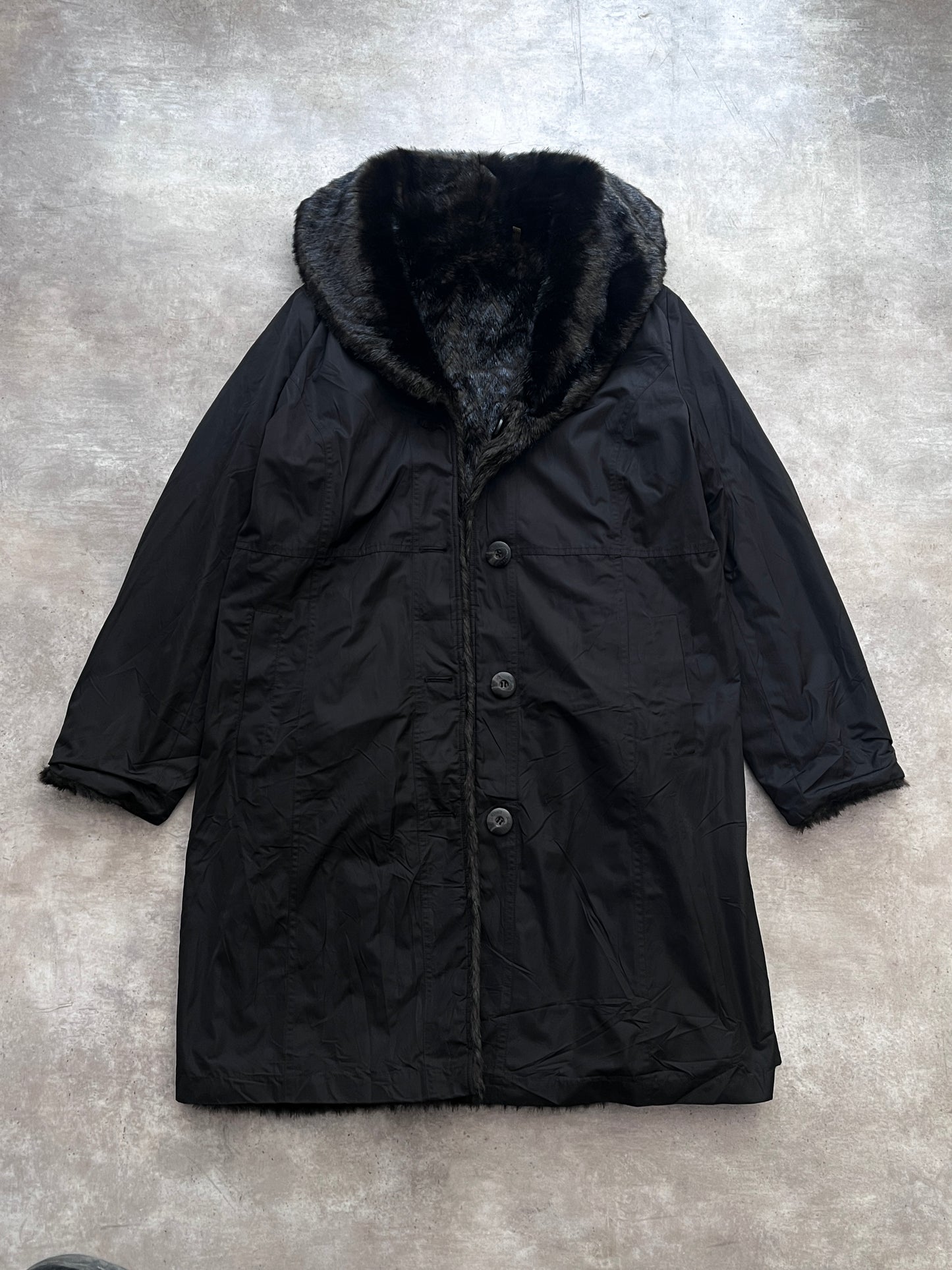 FAUX FUR DOUBLE VIEW COAT (S)