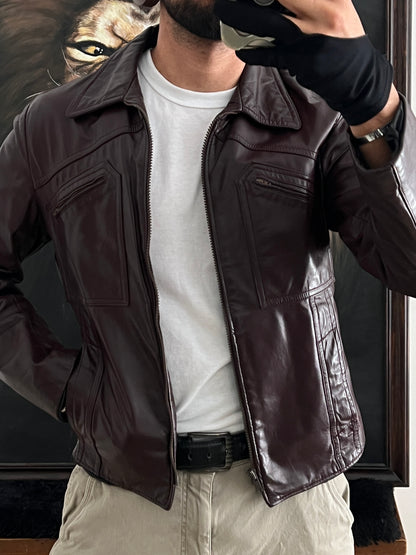 Vintage Wine Leather jacket (S)