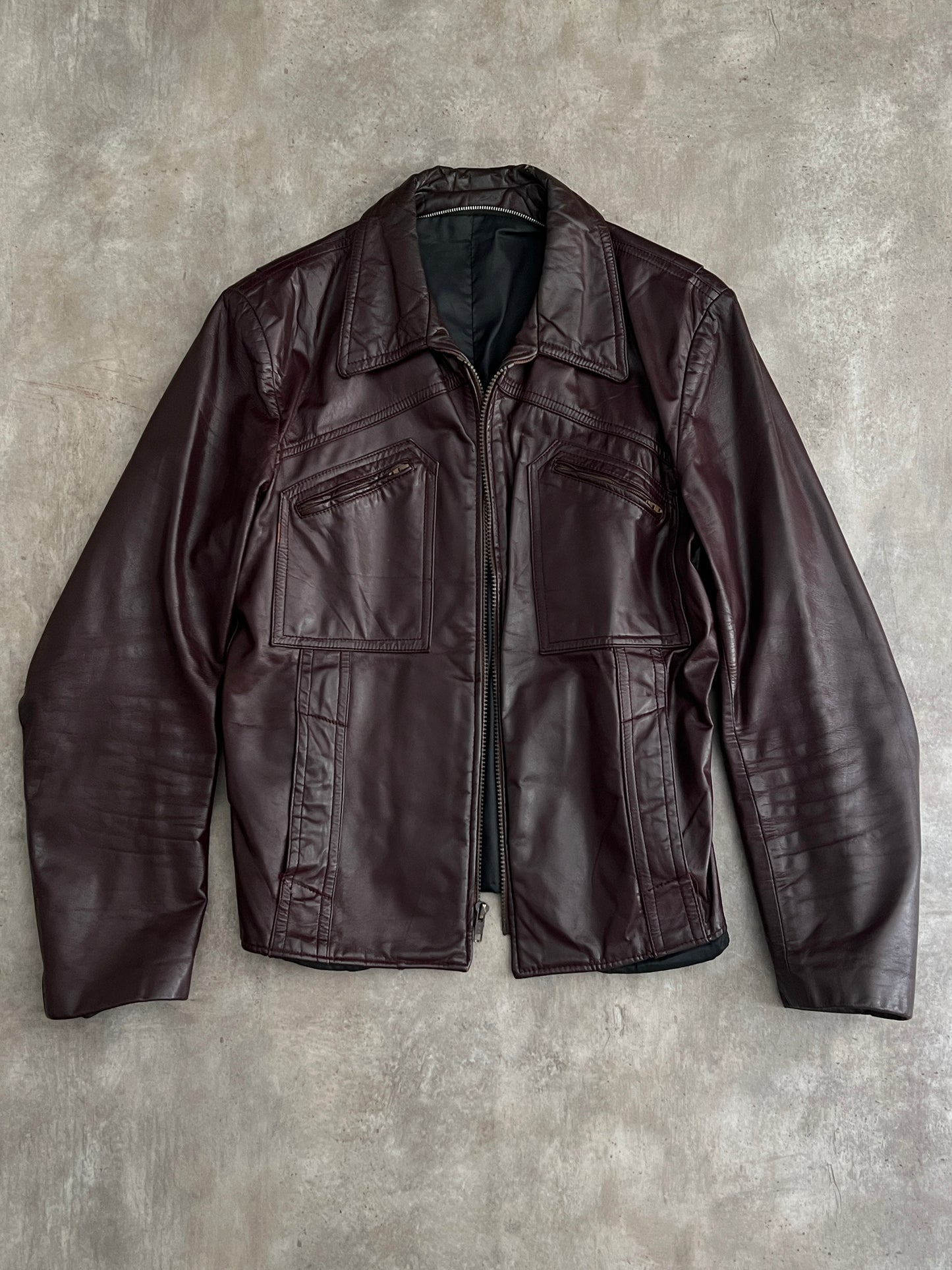 Vintage Wine Leather jacket (S)